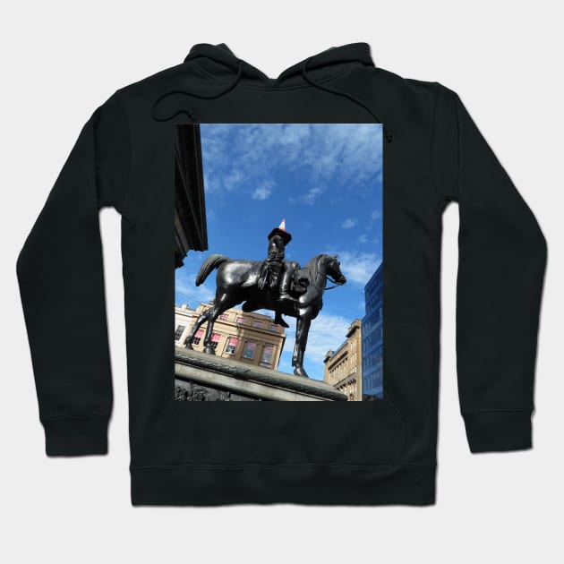 Scottish Photography Series (Vectorized) - Duke of Wellington Statue Glasgow #1 Hoodie by MacPean